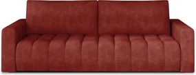Червен кадифен разтегателен диван с място за съхранение 247 cm Lazaro – ELTAP
