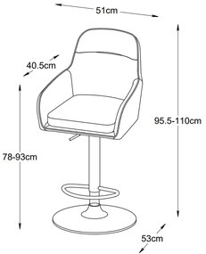 Сиви бар столове в комплект 2 бр. (височина на седалката 69 cm) Avola – Unique Furniture
