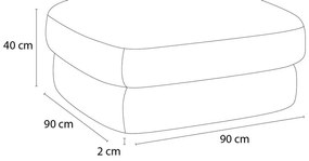 Тъмносива табуретка от прежда с примки от букле Leonore – Bobochic Paris