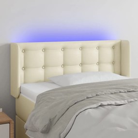 3123316 vidaXL LED горна табла за легло, кремава,93x16x78/88 см