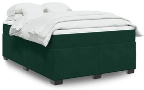 3285284 vidaXL Боксспринг легло с матрак, зелена, 140x190 см, кадифе
