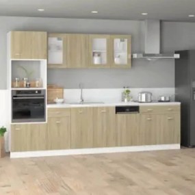 3334019 vidaXL Шкаф за микровълнова, Lyon дъб сонома, 60x57x207 см