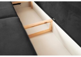 Черен шенилов сгъваем/с място за съхранение диван 236 cm Silva – ELTAP