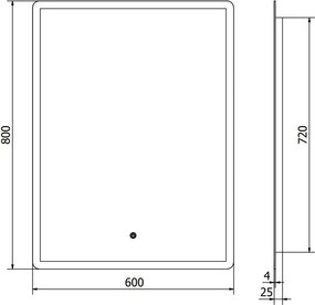 Mexen Navia осветено огледало за баня 60 x 80 см, LED 6000K, антикондензация