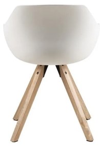 Комплект от 2 бели трапезни стола с крака от каучуково дърво Tina - Actona