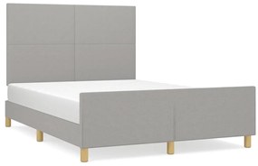 3124895 vidaXL Рамка за легло без матрак, светлосива, 140x200 см, плат