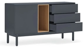 Тъмно сив нисък скрин с чекмеджета 137x76 cm Corvo - Teulat