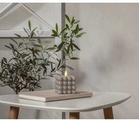 LED свещ от сив восък , височина 9,5 см Flamme Dot - Star Trading