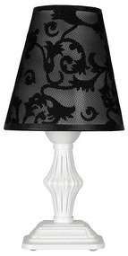 Настолна лампа АШЛИ, бял, абажур Нормандия Черен, 1xE27