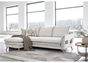 Бежов разтегателен ъглов диван (ляв ъгъл) Charming Charlie – Miuform