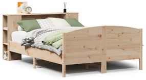 3323068 vidaXL Легло с етажерка за книги, без матрак, 120x200 см, бор масив