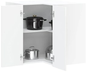 853859 vidaXL Кухненски стенен ъглов шкаф Lucca, бял гланц, инженерно дърво