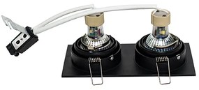 Квадратен вграден прожектор черен регулируем 2-светлина - Chuck