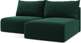 Тъмнозелен кадифен сгъваем/с място за съхранение ъглов диван (десен ъгъл) Kalena – Makamii