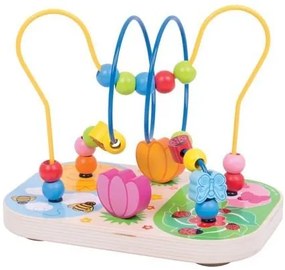 Bigjigs - Дървена играчка лабиринт Цветна градина