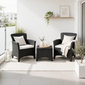 Комплект градински мебели в черно