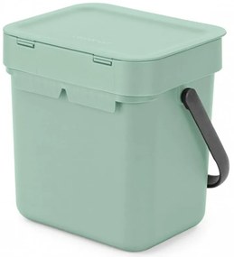 Кош за разделно събиране на боклук Brabantia Sort&Go 1005520, 3 л, Дръжка, Възможност за стенен монтаж, Светлозелен