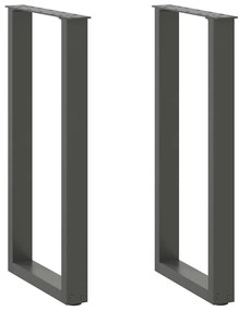 4013174 vidaXL Крака за конзолна маса, U-образни, 2 бр., антрацит, 38 x (72-73) см, стомана