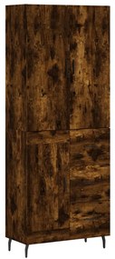 3196032 vidaXL Висок шкаф, опушен дъб, 69,5x34x180 см, инженерно дърво