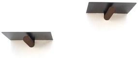 Черни метални рафтове в комплект от 2 бр. 21 см Пръчка - Kalune Design