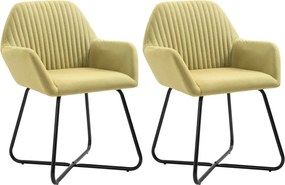 249812 vidaXL Трапезни столове, 2 бр, зелени, текстил