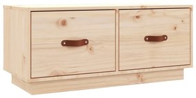 818240 vidaXL ТВ шкаф, сив, 80x34x35 см, бор масив