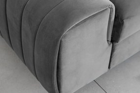 Светлосив кадифен разтегателен диван 261 cm Laurence – ELTAP