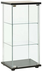 322798 vidaXL Шкаф за съхранение, закалено стъкло, черен