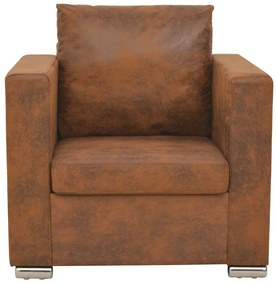 244701 vidaXL Фотьойл, кафяв, 82x73x82 см, изкуствена велур