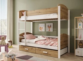 Двуетажно легло Jacky-Бяло-Артизиан-200 x 90