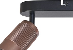 Заоблен таванен прожектор тъмен бронз 3-светлина регулируем - Veerle