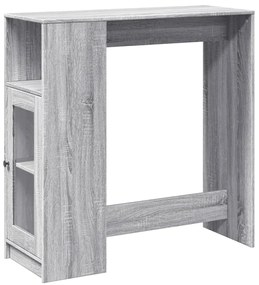 854369 vidaXL Бар маса с рафтове, сив сонома, 101x40x103,5см, инженерно дърво