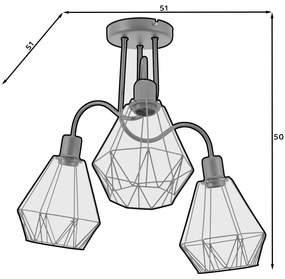 Лампа за таван Bendinni 3-лампи