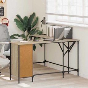 837598 vidaXL Бюро, дъб сонома, 141x141x75 см, инженерно дърво