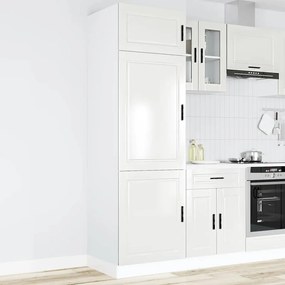 854109 vidaXL Кухненски шкаф Porto, бял гланц, инженерно дърво
