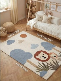Кремав памучен детски килим подходящ за пране/ръчно изработен 140x200 cm Snuggle Lionel – Hanse Home
