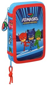 Двоен Несесер PJ Masks Син 12.5 x 19.5 x 4 cm (28 Части)