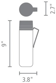 Бутилка Brabantia Make&Take 1006278, 500 мл, С цедка, Защита от разливане, Широк отвор, Тъмносив/прозрачен