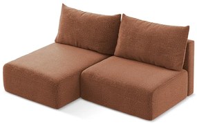 Разтегателен ъглов диван с място за съхранение в тухлен цвят (ляв ъгъл) Kalena – Makamii