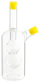 Съд за оцет и олио 2в1 Luigi Ferrero FR-6051, 20 см, Плътно затваряне, Стъкло, Жълт