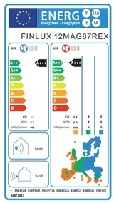 Инверторен климатик Finlux 12MAG87REX, 12000 BTU, Wi-Fi, A+++, 4D обдухване, Комфортен бриз, Плазмен филтър, Бял