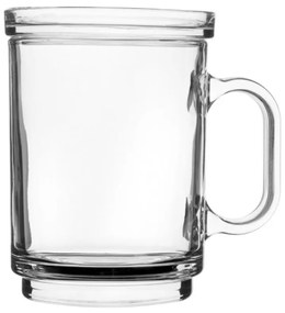 Horecano - Стъклена чаша за топли напитки с капаче 390мл ф8,8xh12см (HC-11322)