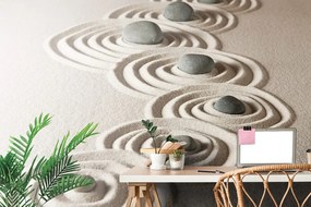 Фототапет – Камъни в пясъчни кръгове