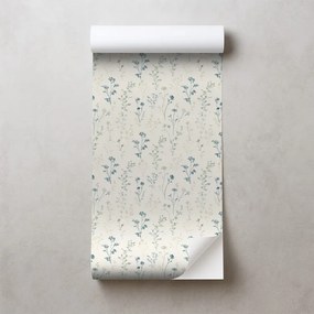 Самозалепващ фототапет – Нежни сини цветчета на бежово