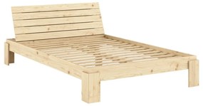 Двойно легло от масивен бор с включена подматрачна рамка в естествен цвят 140x200 cm Layers – Karup Design