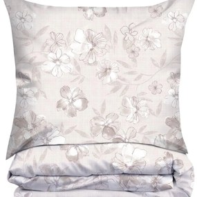 Премиум памучно спално бельо, бежово с флорална шарка Ширина: 160 см | Дължина: 200 см