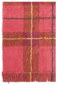 Ръчно изработен червен памучен килим подходящ за пране 140x190 cm Tartan Vintage Red – Lorena Canals