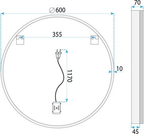 Огледало LED 60cm BL807