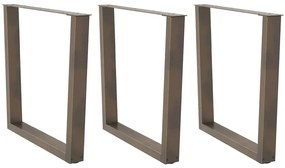 4012671 vidaXL Крака за трапезна маса, V-образни, 3 бр., естествена стомана, 90 x (72-73,3) см, стомана