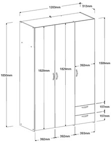 Гардероб Dorm 3-врати-Fusiko-No loft